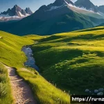 하이킹 중 필요한 기술과 도구들 - Creating three detailed image generation prompts in English, adhering to all guidelines, and drawing...