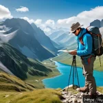 Home 18 장거리 하이킹 전 반드시 알아야 할 주의사항 - A detailed mountain hiking scene showing a well-prepared hiker wearing layered quick-drying clothing...